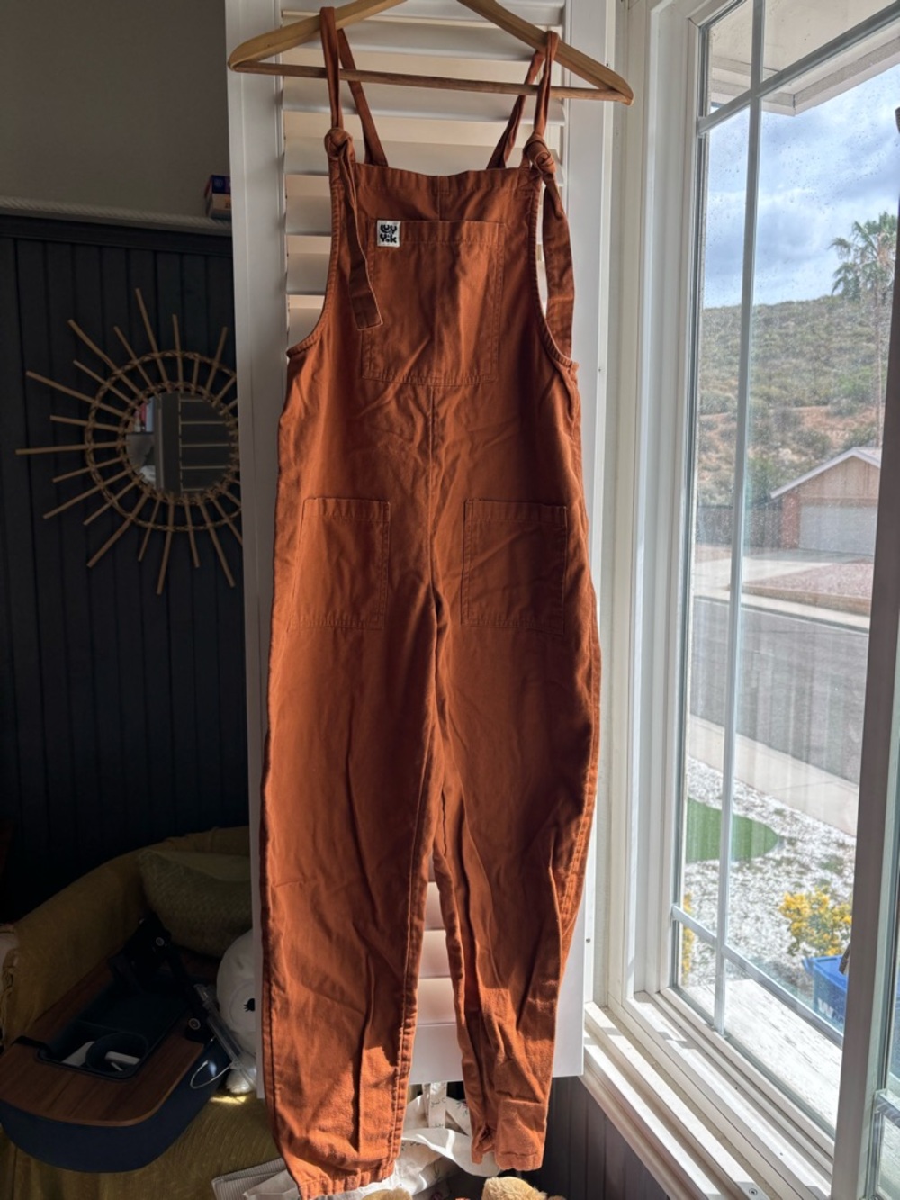 Lucy & Yak Rust Orange Cotton Overalls Jumpsuit